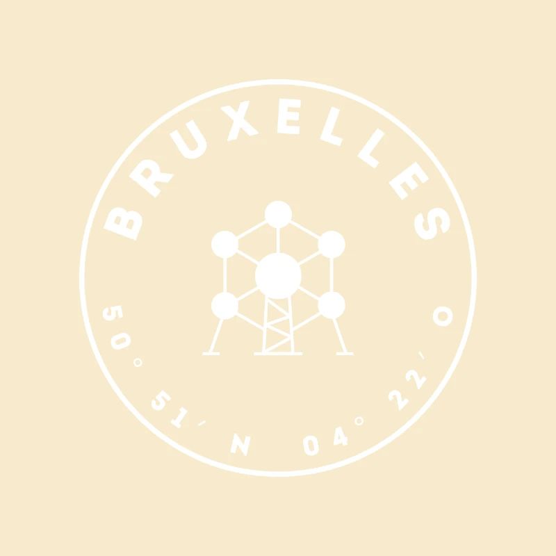 Brussels with Atomium and coordinates