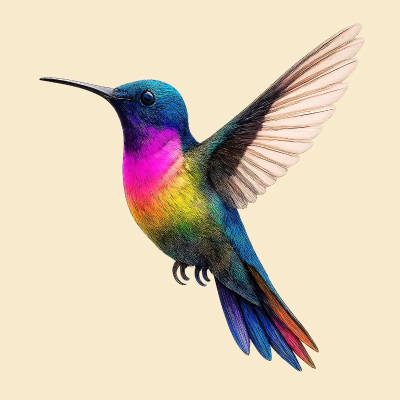 Lebendiges Regenbogen-Kolibri-Design