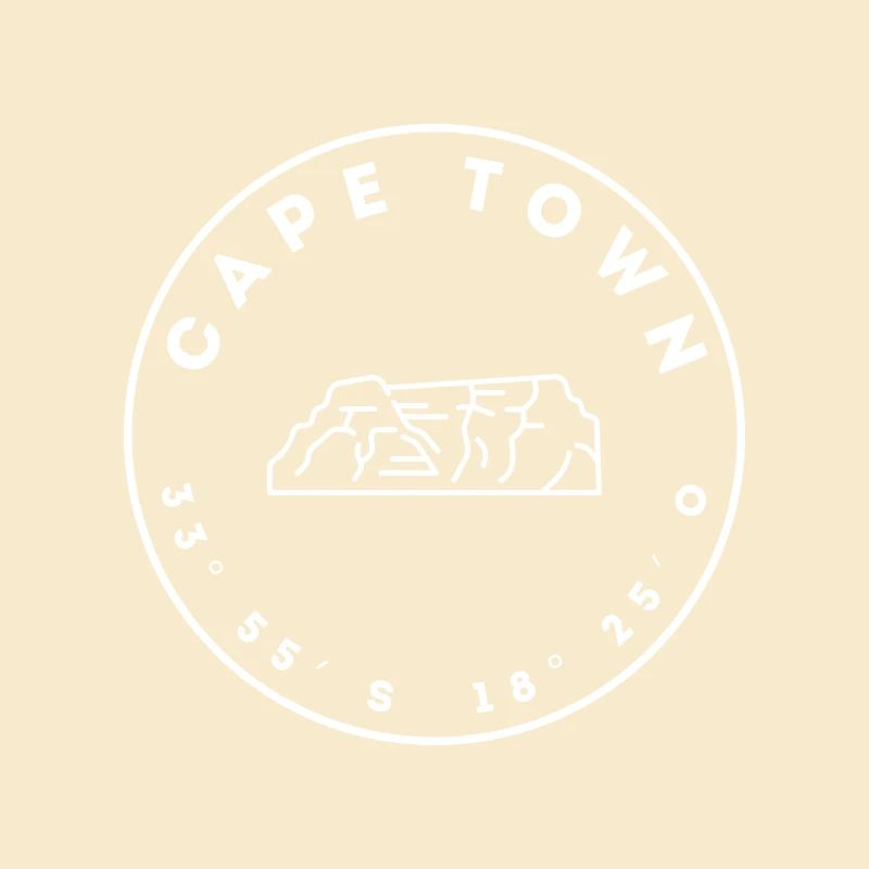 Cape Town with Table Mountain and coordinates