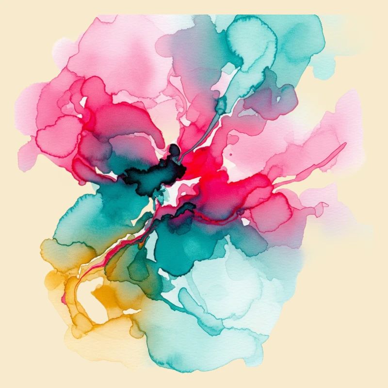 Abstrakte Aquarell-Blüte: Lebendige Farbexplosion