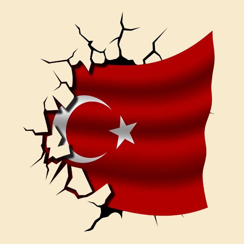 Drapeau de la Turquie - Turquie - Drapeau Broken Design