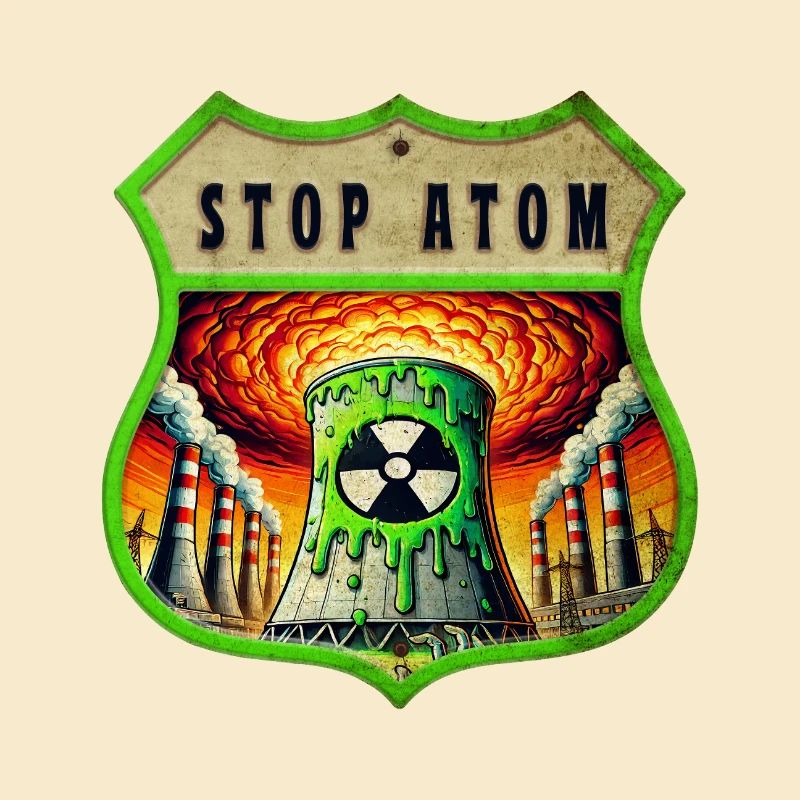 Stop Atom Wappen Design