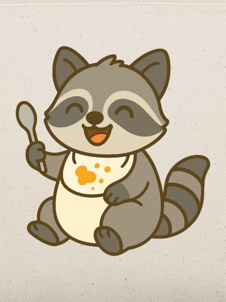 Futtern mit Waschbärbaby