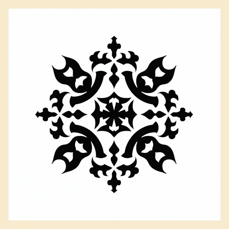 Intricate Black Snowflake Pattern