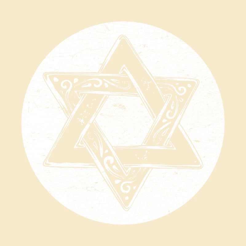 Étoile de David ornée en cercle blanc