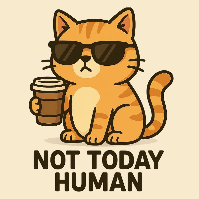 Not today, Human – Coffee Cat Design