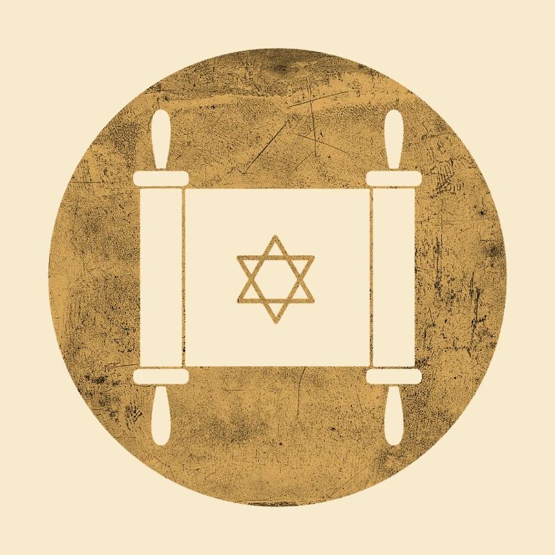 Torah scroll in a golden circle