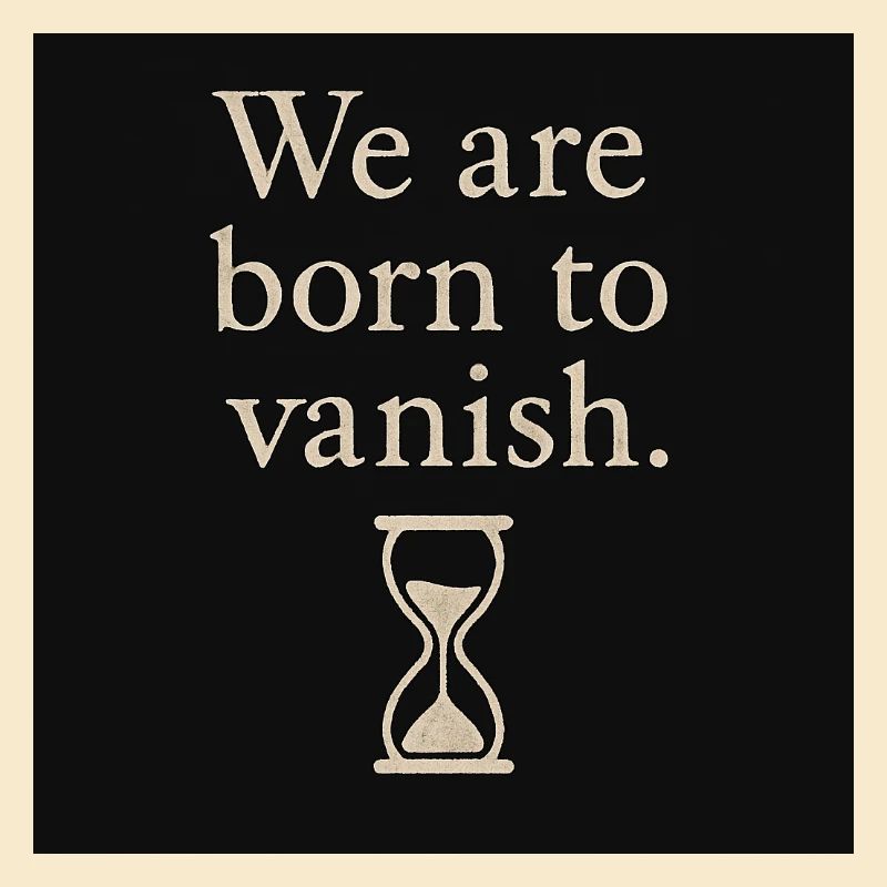 Vergänglichkeit Spruch mit Sanduhrdesign