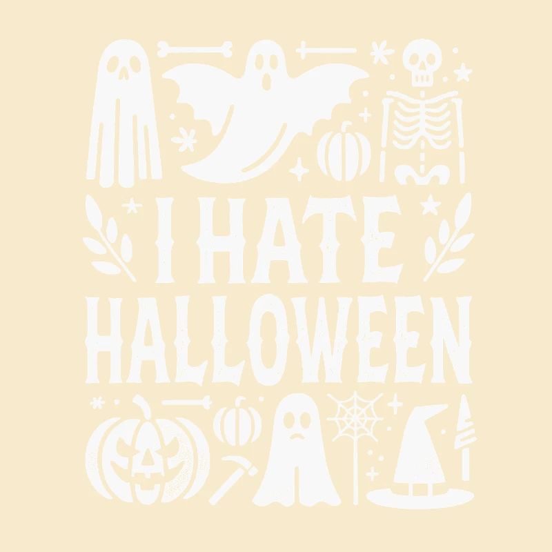Horror-Inspired Halloween Ghost Skeleton Design