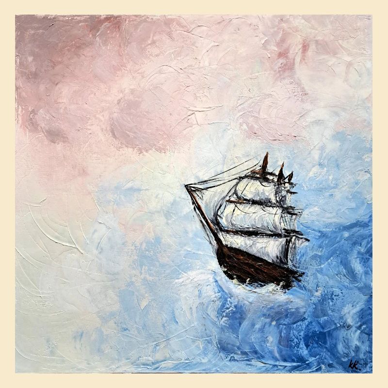 Historic Sailing Ship Against a Cloudy Sky