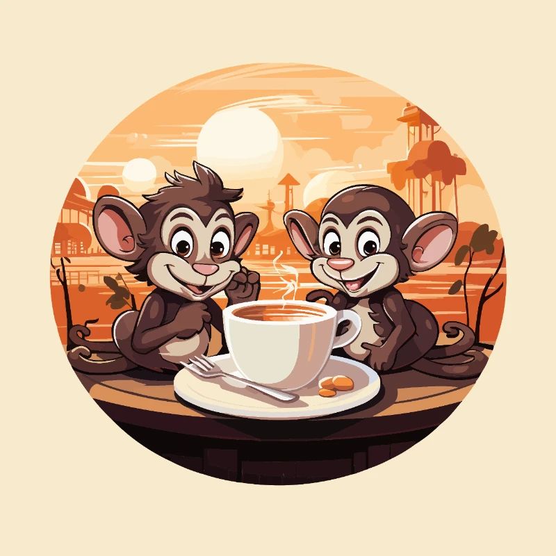 Affe Brew Kaffee Kunstdruck