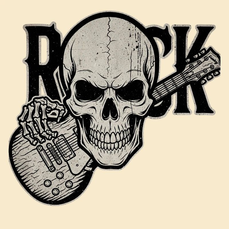 Skull Guitar Rock Design