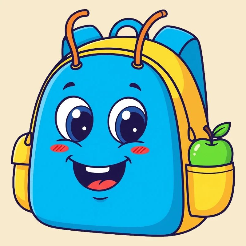 Fröhlicher Rucksack mit Apfelmotiv