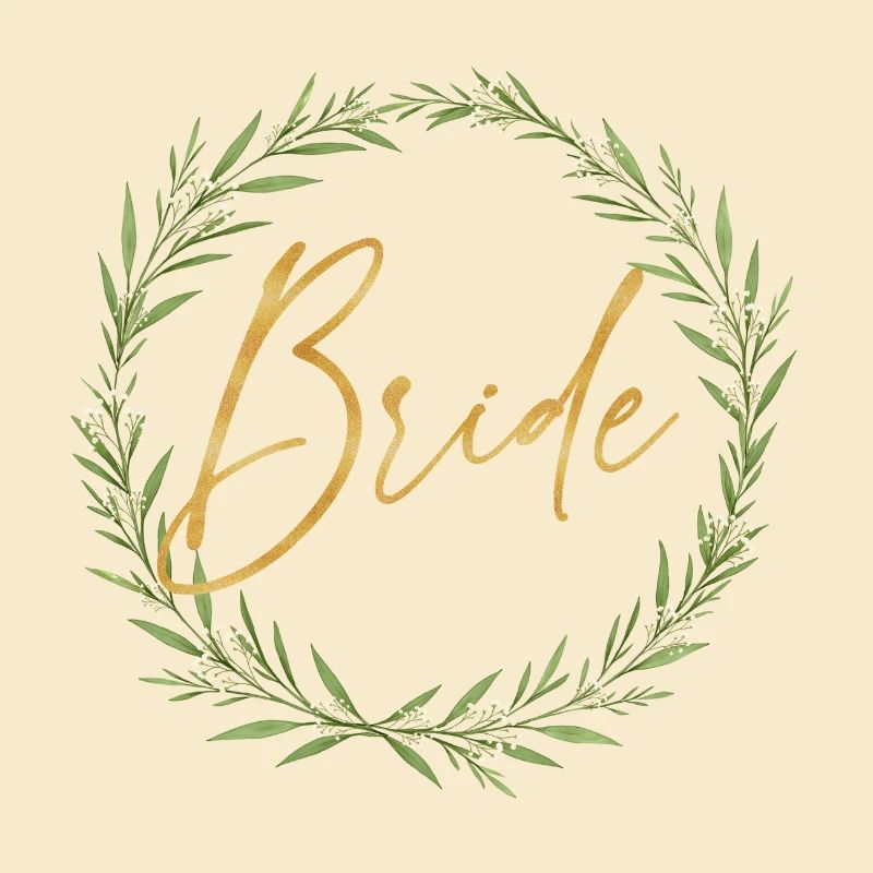 Elegantes Team Bride - Design mit Lorbeerkranz