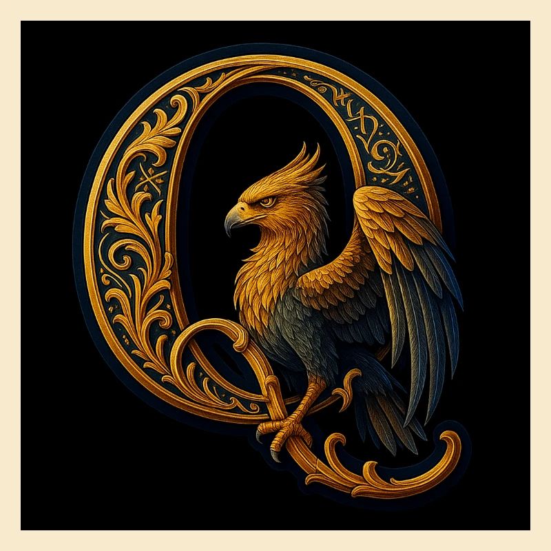 Q – Magisches Ornament mit Greif