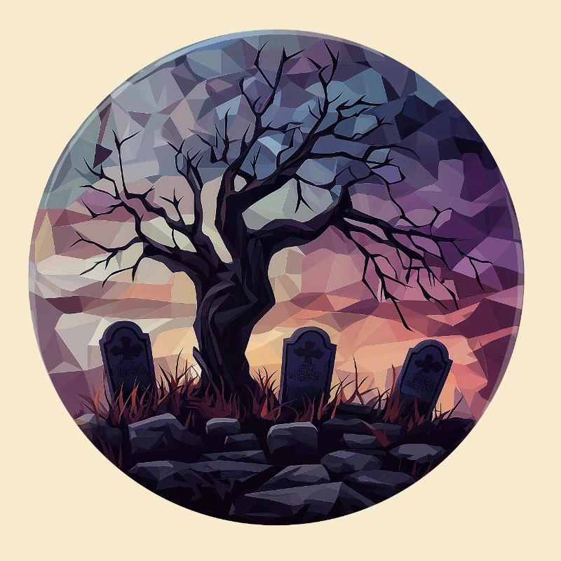 Geometric Ghost Tree at Sunset