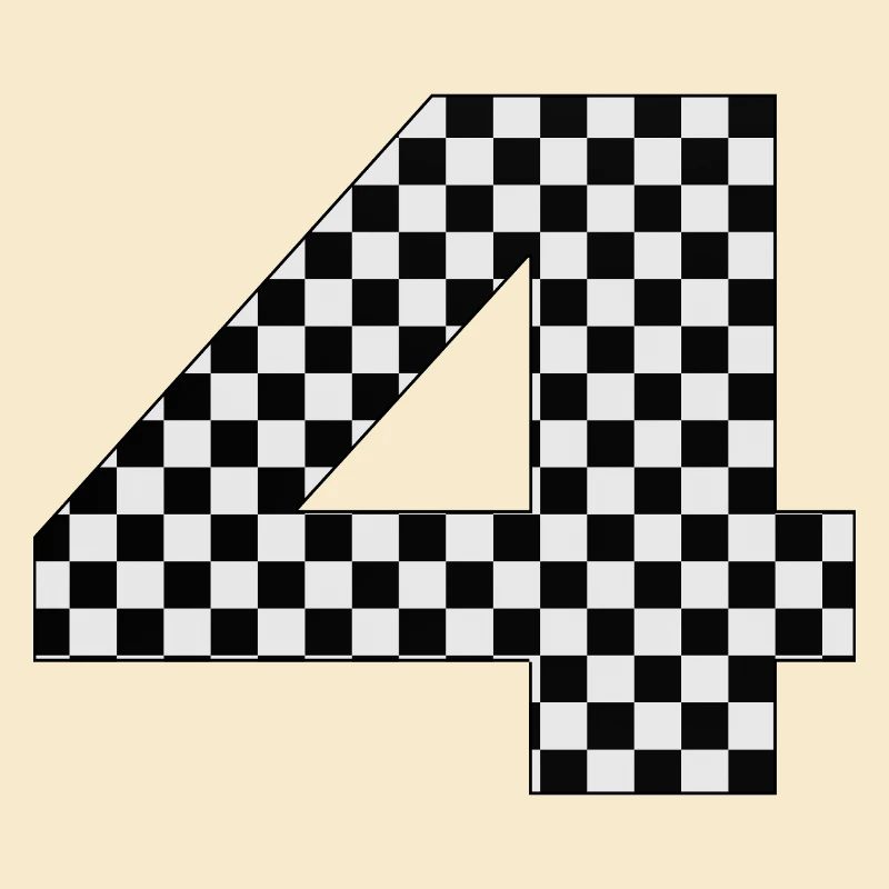 Checkerboard Zahl 4 Design