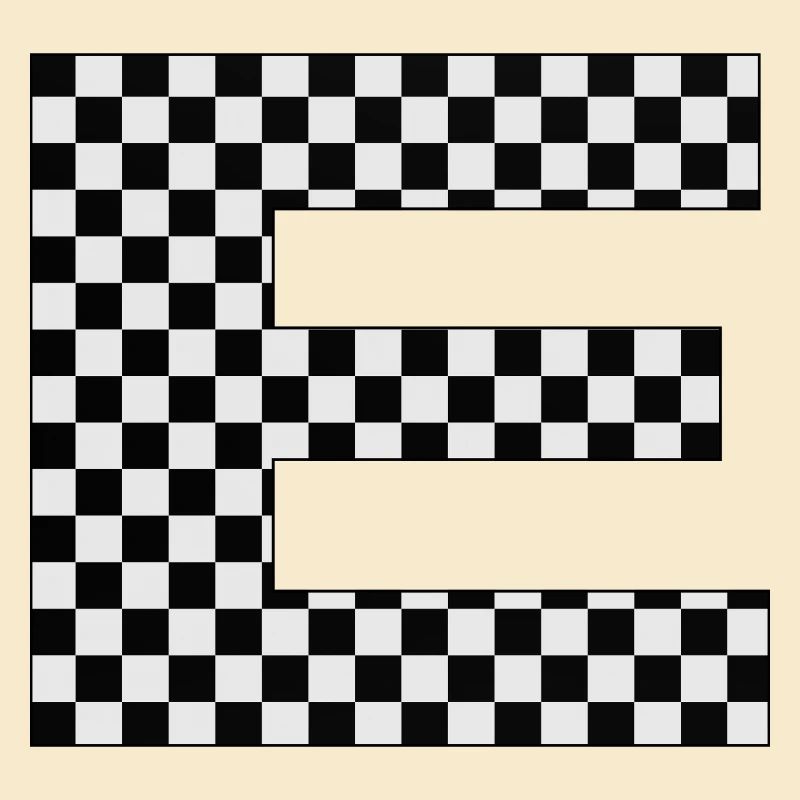 E Letter Checkerboard Pattern