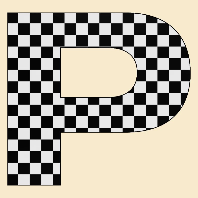 P – Checkerboard Typography Statement