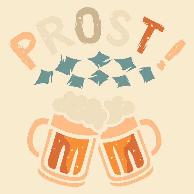 PROST! – Bierkrüge mit Schaum im bayerischen Stil