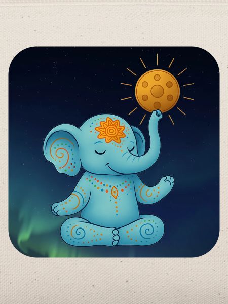 Yoga Elefant mit Handpan Sonne