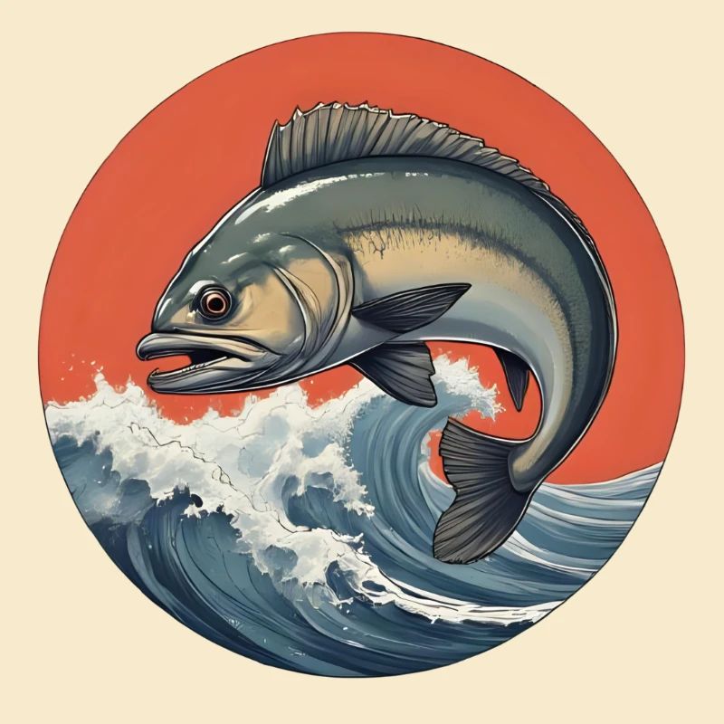 Fisch Logo Wasser im Sturm