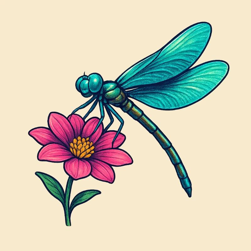 Libellule sur la fleur