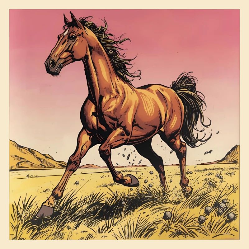 Imprimé dynamique cheval sauvage