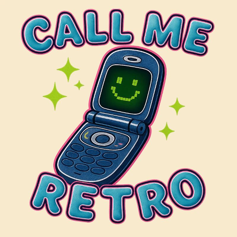 Retro Flip Phone Call Me Design
