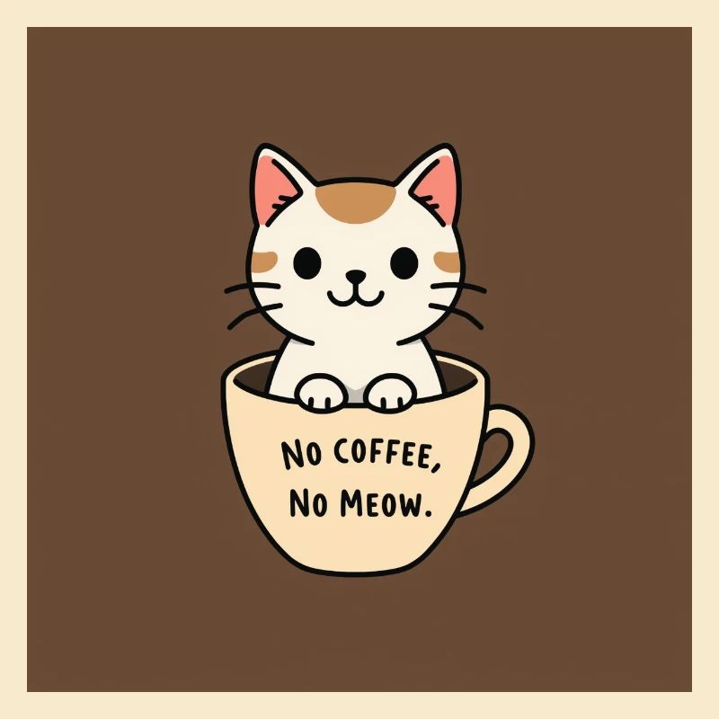 Katzenkaffee Spruch Design