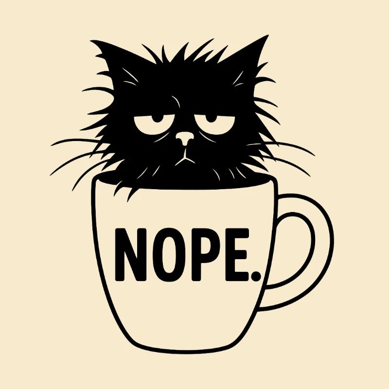 Nope Katze Kaffee Sarkasmus
