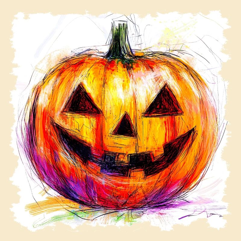 Bunter Kürbis Jack-O-Lantern