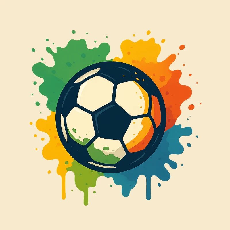 Buntes Fußball-Splatter Design