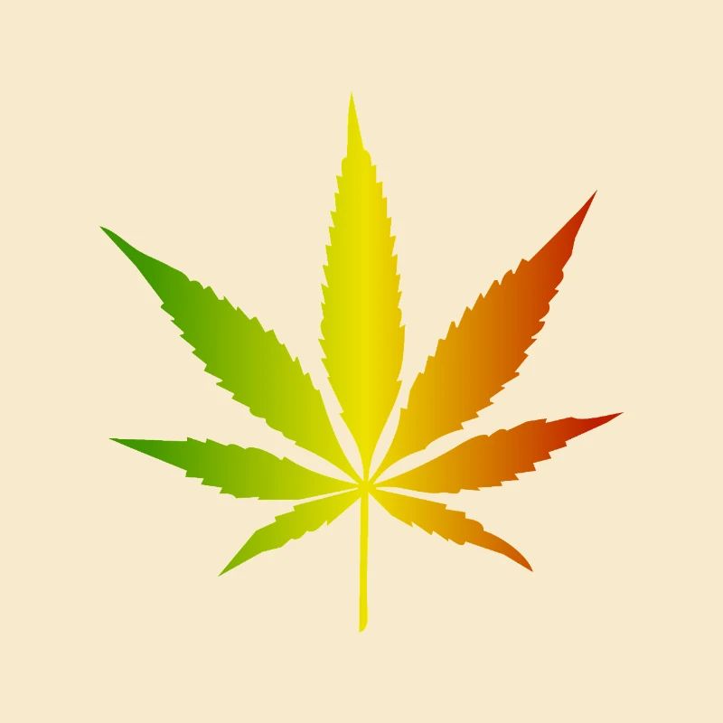 Rasta Gradient Cannabis Leaf