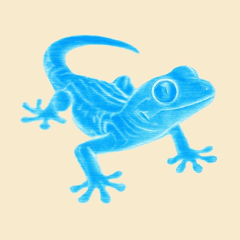 Blauer Gecko Silhouette Muster