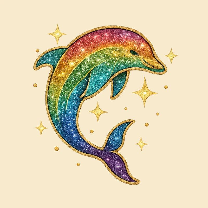 Regenbogen Delfin Sternenglitzer
