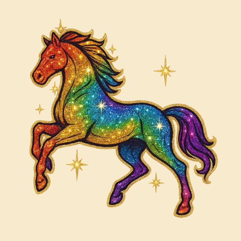 Regenbogen Pferd | Einhorn Glitzertraum