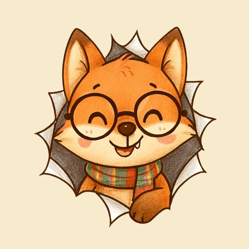 Fuchs Brille Schal Cartoon