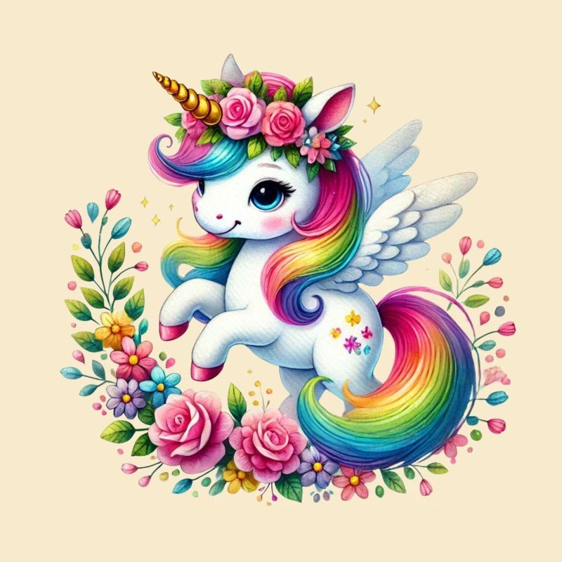 Regenbogen Fleur Einhorn