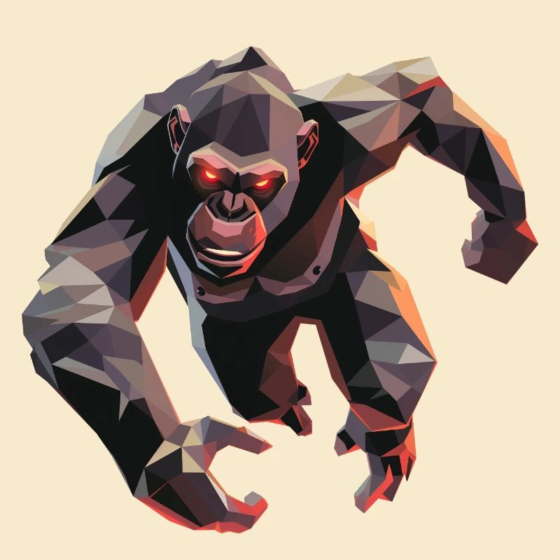 Gorille dans le style low poly