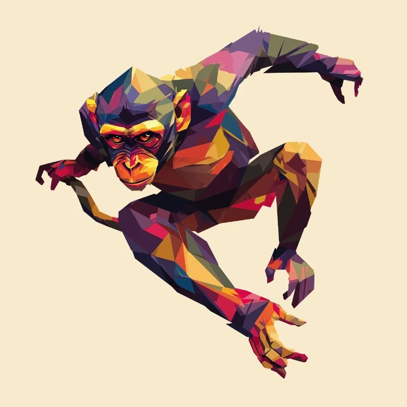 Polygon monkey in the jump: Color rush