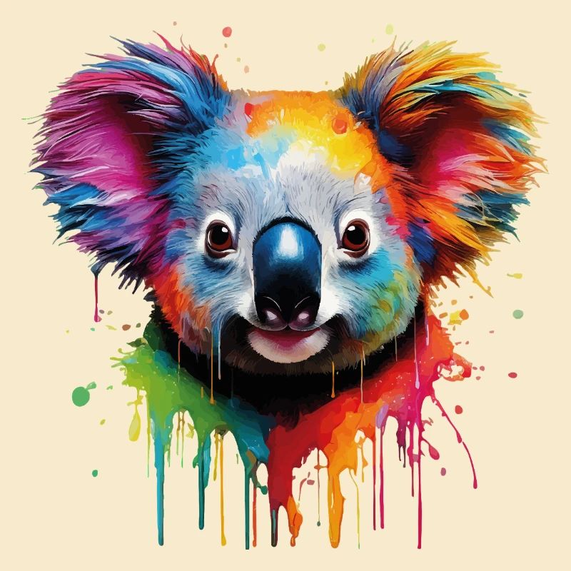 Regenbogen Koala Aquarell