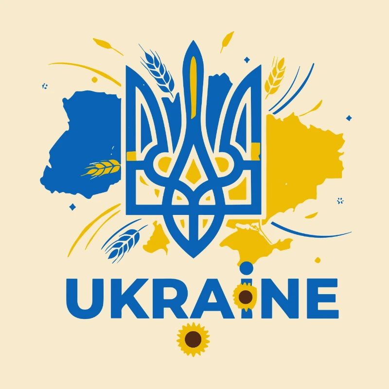 Blauer Dreizack Ukraine Emblem
