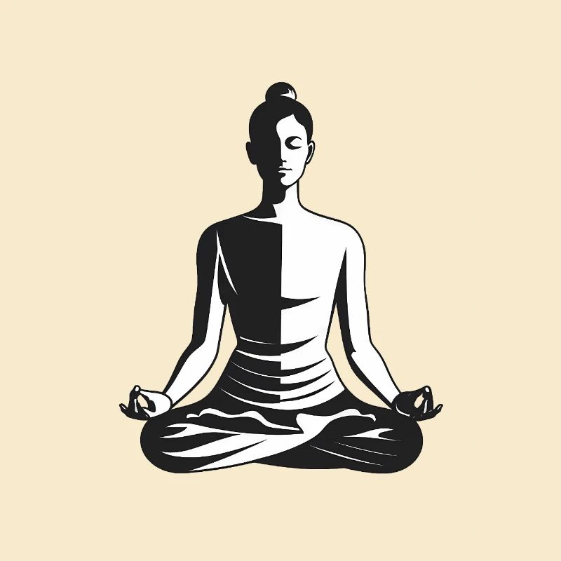 Meditation - Cool Silhouette Logo