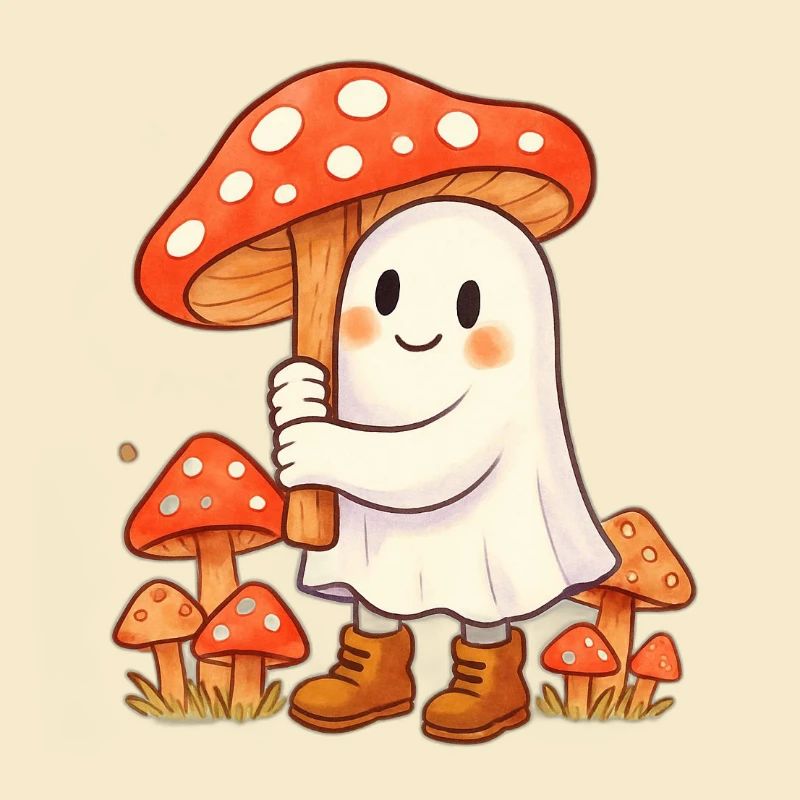 Geist mit Regenschirm - ein Pilz