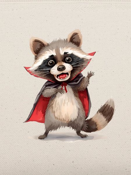 Lustiger Dracula-Waschbär – Halloween Design