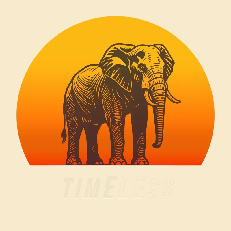 Timeless Elephant – Strength and Tranquility in the Sunset
