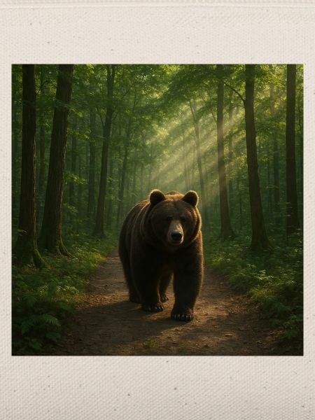 Sonnenstrahlen Bär im Wald