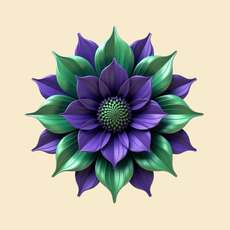 Fleur vert pourpre