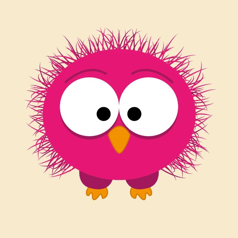 Flauschiges Pinkes Vogelchen Portrait